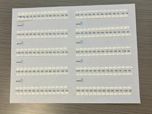 Load image into Gallery viewer, Sheet of 20 air-gap titrators with acid-base labels